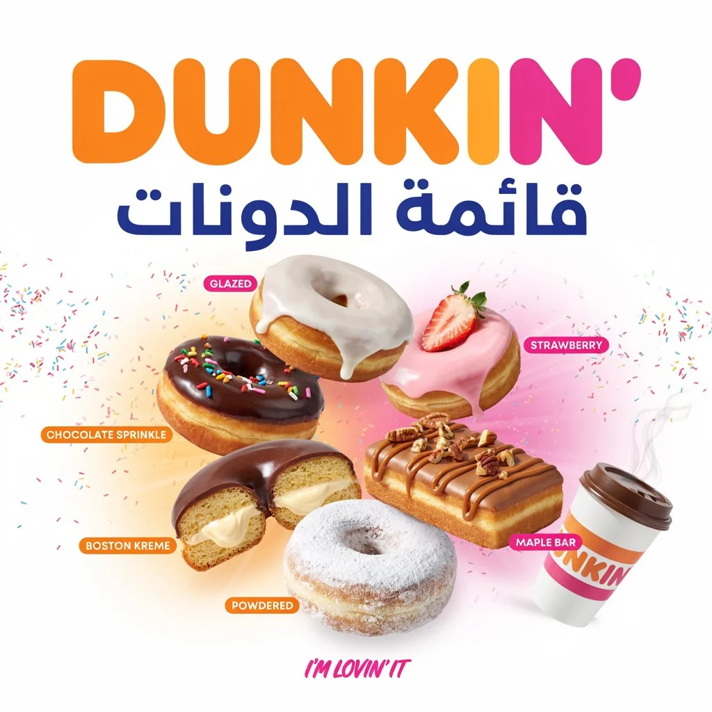 منيو دانكن السعودية للمشروبات والدونات